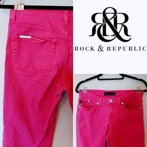 Gently used Rock & Republic hot pink jeans